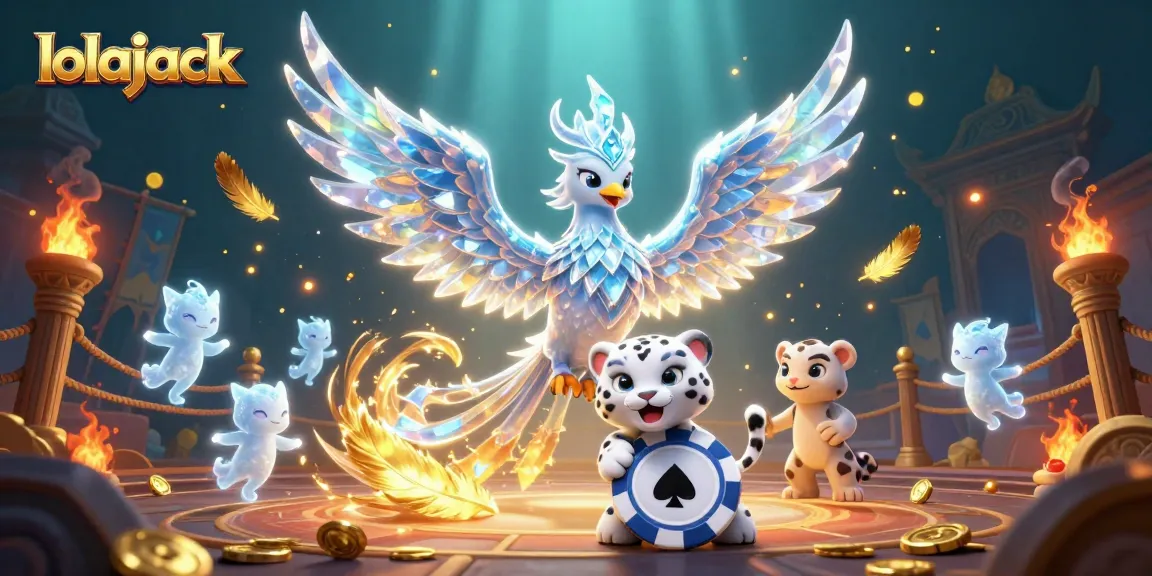 Experience thrilling gaming at lolajack with vibrant ice-themed characters and casino elements.