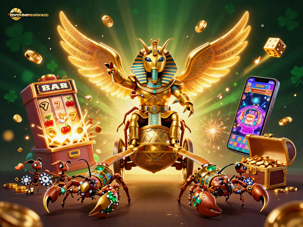 Experience winning strategies at bordnercolorado with an exciting casino illustration full of detailed gaming elements.