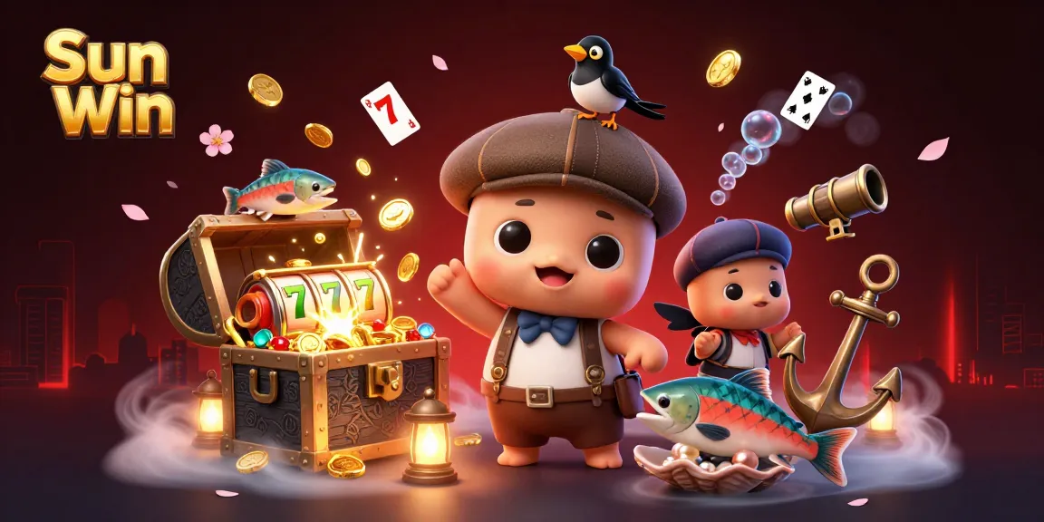 Experience thrilling gameplay at Sun Win with an engaging underwater scene featuring fun characters and dynamic casino elements.