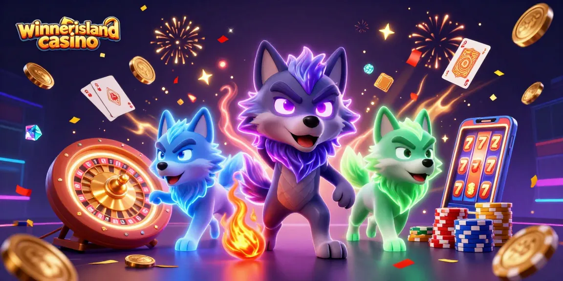 Explore exciting wins at winnerislandcasino with vibrant ghost wolves and casino elements.